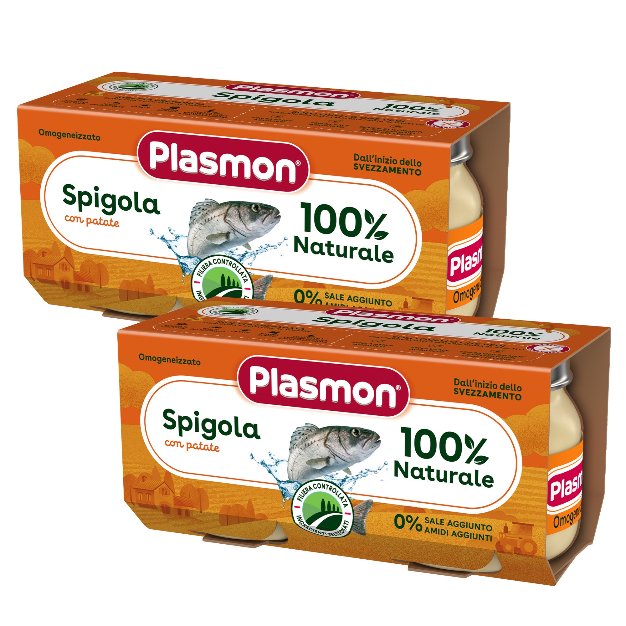 plasmon-omogeneizzato-pesce-spigola-e-patate-2-confezioni-da-2x80-g image 1