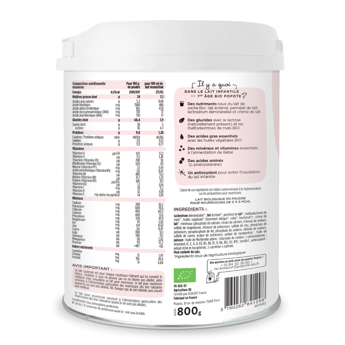 popote-le-lait-1er-ge-lait-infantile-800-g-de-0-6-mois image 3