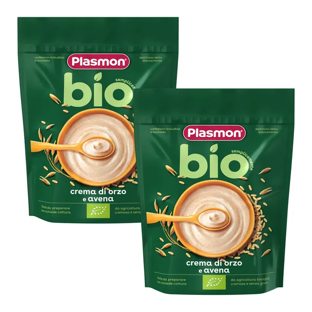 plasmon-bio-crema-di-cereali-biologique-avoine-et-orge-2-packs-de-200g image 1