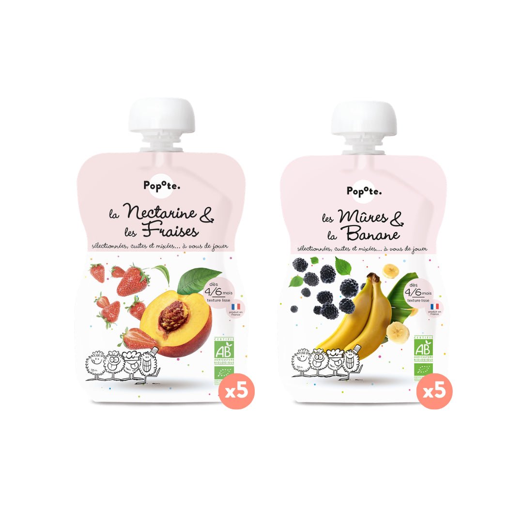 popote-bi-fruits-pack-d-couverte-10-compotes-bio-prunes-poire-et-m-res-banane-d- image 1