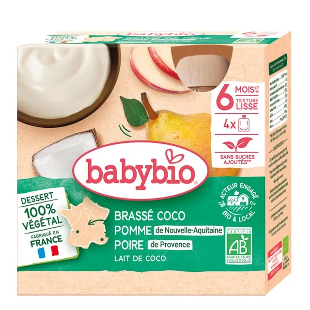 babybio-brass-coco-pomme-poire-bio-4-gourdes-de-85g image 1