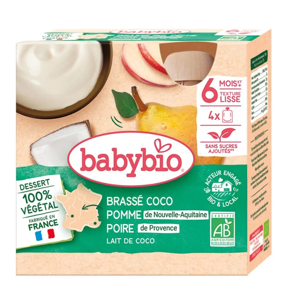 babybio-brass-coco-pomme-poire-bio-4-gourdes-de-85g image 1