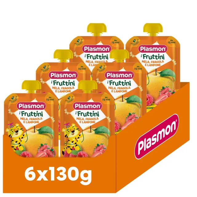 plasmon-i-fruttini-pomme-fraise-et-framboise-6x130-g image 1
