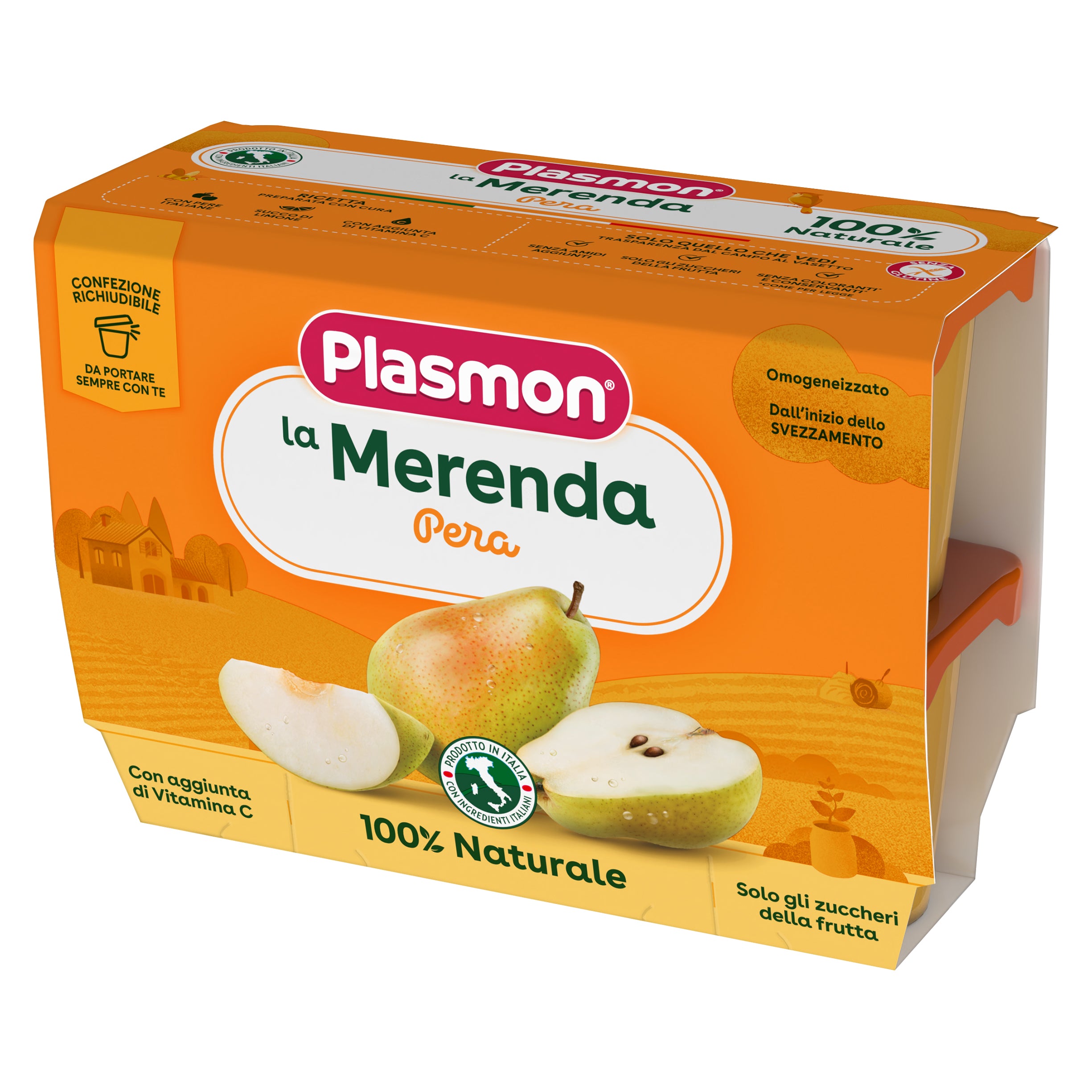 plasmon-omogeneizzato-la-merenda-dei-bambini-pera-4-x-100-g image 1
