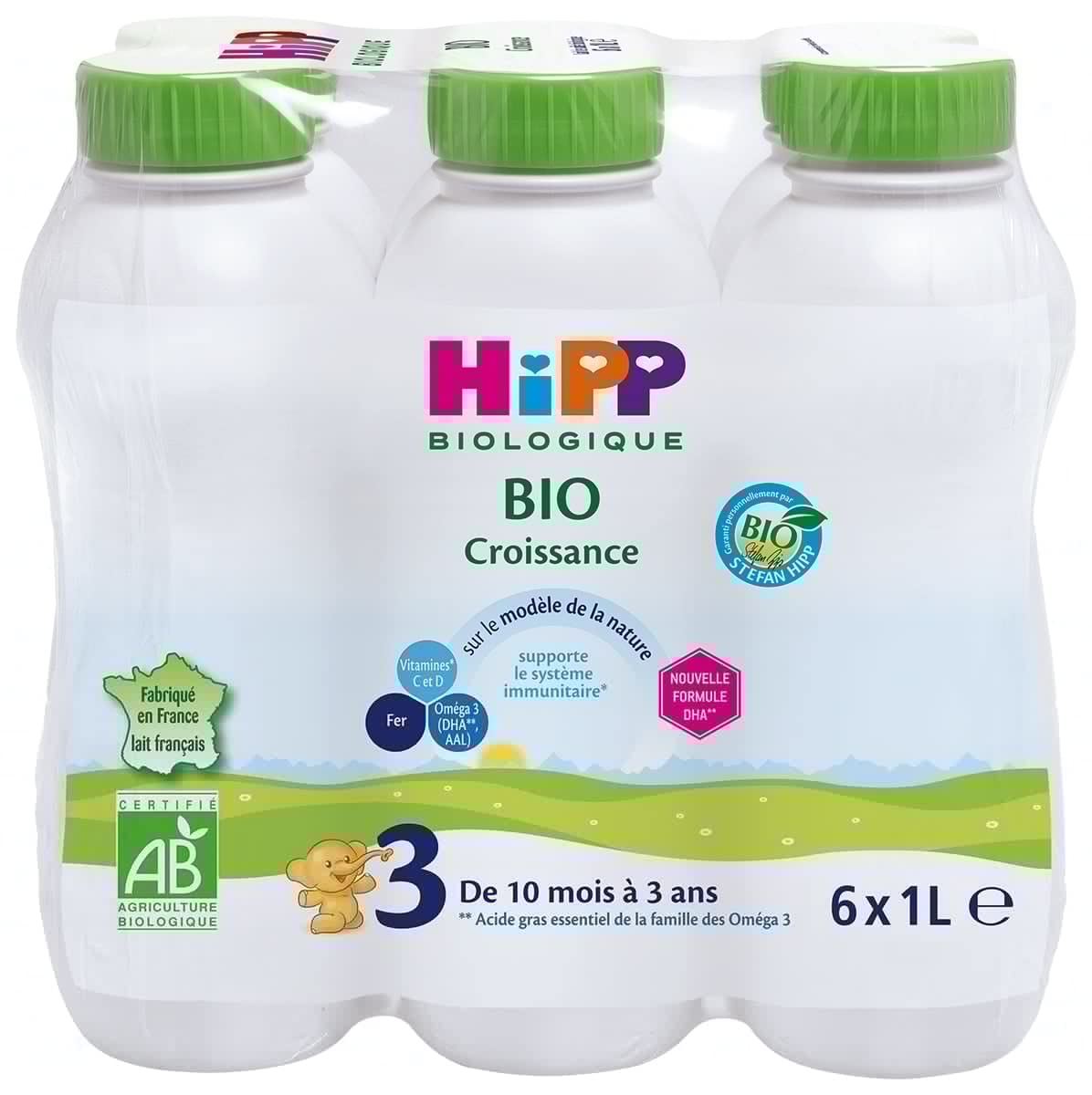 hipp-lait-croissance-bio-combiotic-d-s-10-mois-3-ans-6-x-1l image 1