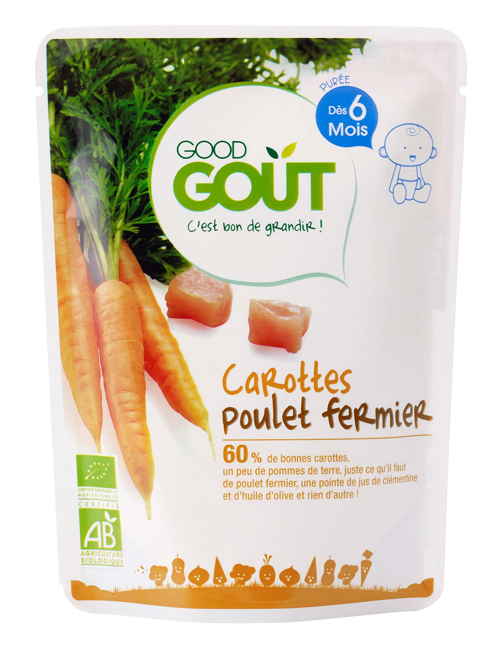 good-go-t-carottes-poulet-fermier-bio-plat-complet-d-s-6-mois-190-g image 1
