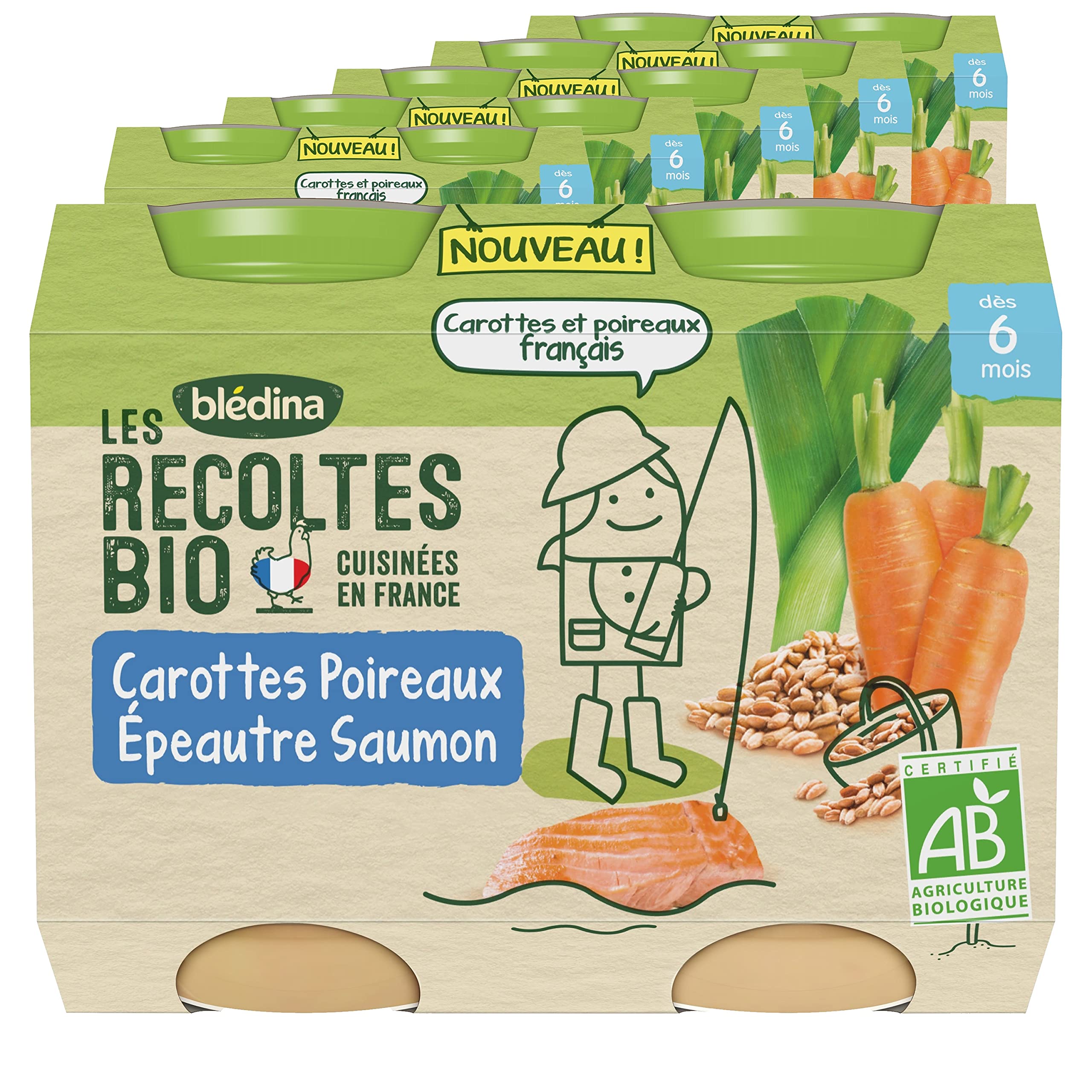 bl-dina-les-r-coltes-bio-carottes-poireaux-peautre-saumon-d-s-6-mois-2x200-g-pac image 1