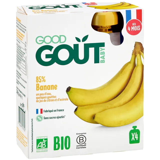 good-go-t-gourdes-banane-pur-e-bio-d-s-4-mois-85-banane-sans-sucres-ajout-s-fabr image 1