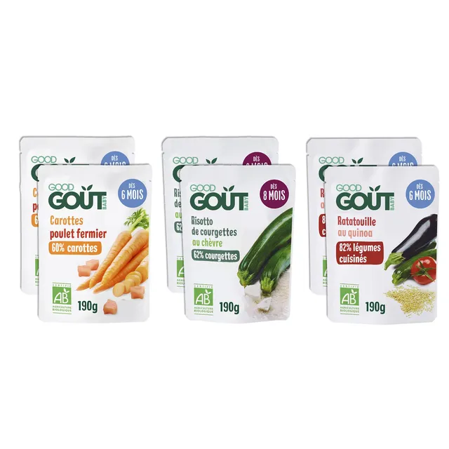 good-go-t-lot-6-plats-cuisin-s-b-b-bio-risotto-courgettes-ch-vre-carottes-poulet image 1