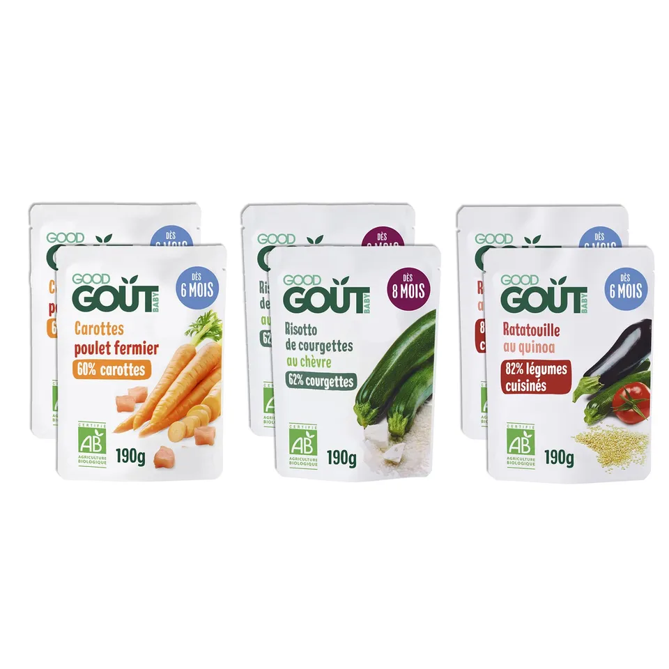 good-go-t-lot-6-plats-cuisin-s-b-b-bio-risotto-courgettes-ch-vre-carottes-poulet image 1