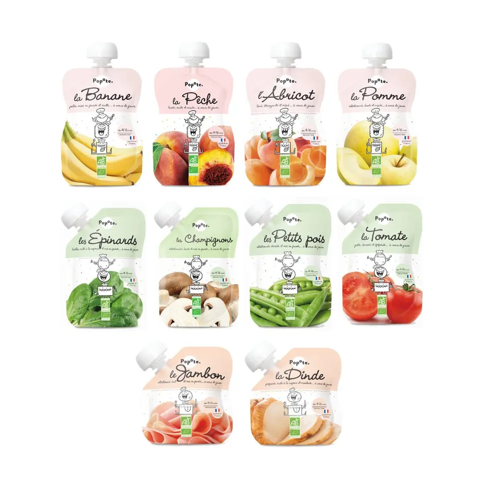 popote-pour-d-marrer-la-diversification-pack-10-gourdes-bio-compotes-pur-es-d-s- image 1