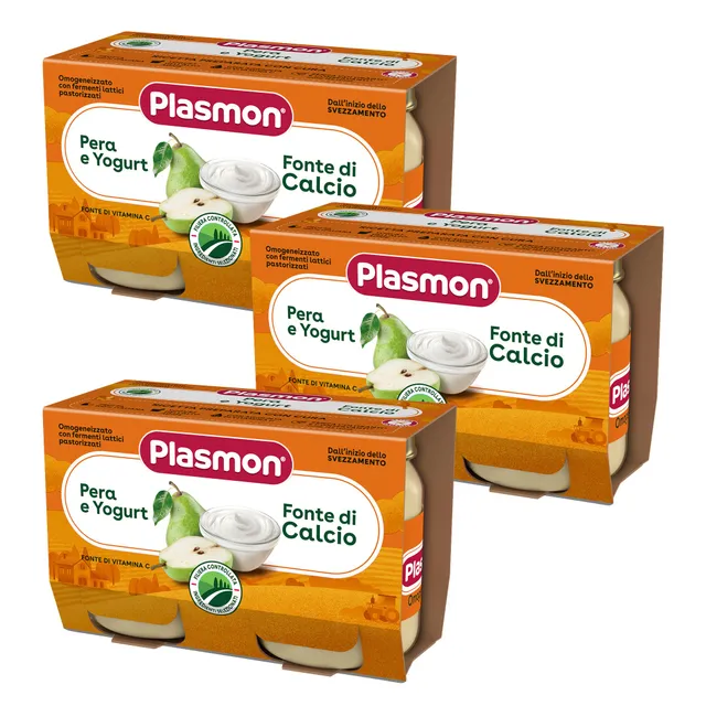 plasmon-omogeneizzato-pera-yogourt-3-sachets-de-2x120-g image 1