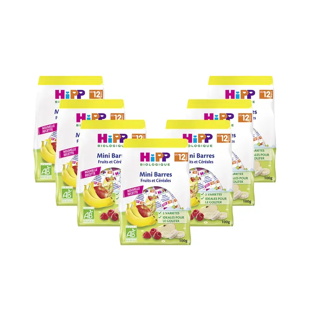 hipp-bio-mini-barres-fruits-c-r-ales-d-s-12-mois-7-sachets-de-100-g image 1