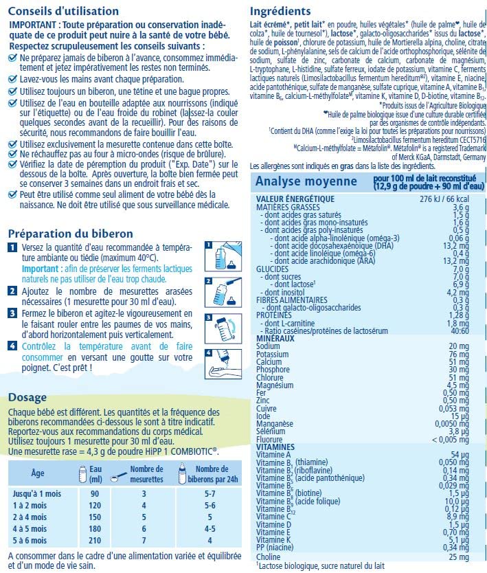 hipp-biologique-lait-1-combiotic-pour-nourrissons-0-6-mois-3-x-800g image 3