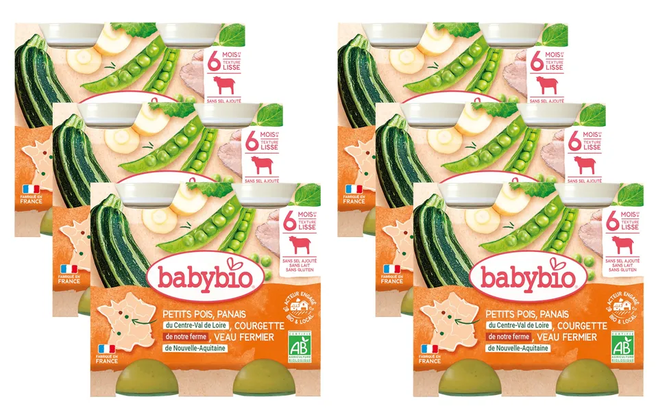 babybio-petits-pots-petits-pois-panais-courgette-veau-fermier-bio-2x200-g-d-s-6- image 1