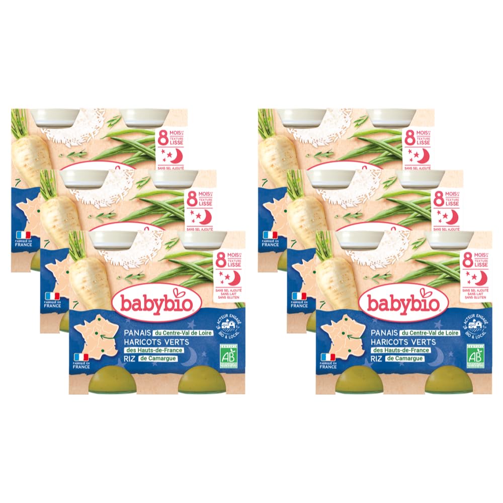 babybio-pots-panais-haricots-verts-de-vend-e-riz-400-g-lot-de-6-bio image 1