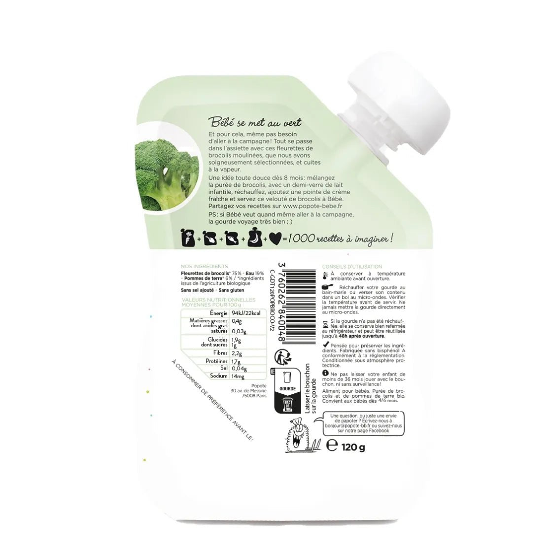 popote-le-brocoli-pur-e-de-l-gumes-bio-riche-en-vitamine-c-d-s-4-6-mois image 2