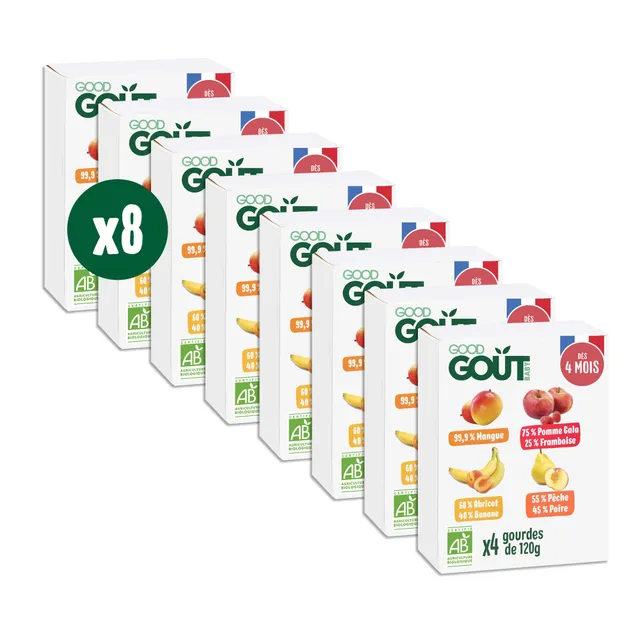 good-go-t-gourdes-variety-fruits-4-compotes-bio-sans-sucres-ajout-s-mangue-pomme image 1