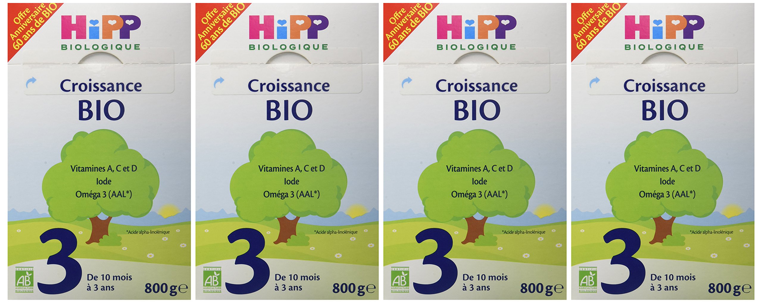 hipp-biologique-lait-3-bio-croissance-d-s-10-mois-4-bo-tes-de-800-g image 5