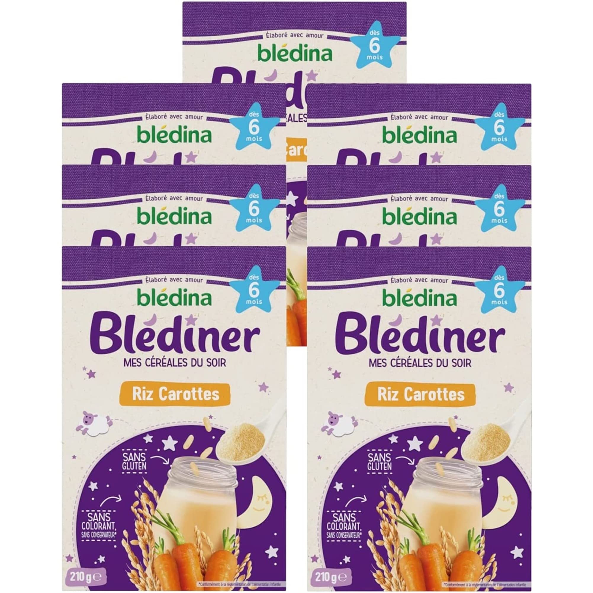 bl-dina-bl-diner-c-r-ales-repas-du-soir-riz-carottes-d-s-6-mois-7x210g image 1