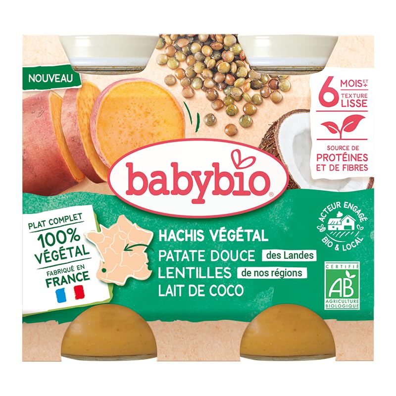 babybio-petits-pots-hachis-v-g-tal-patate-douce-lentilles-lait-de-coco-bio-6-moi image 4