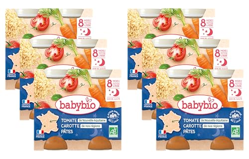 babybio-petits-pots-compot-e-de-carottes-tomate-p-tes-bio-8-mois-2x200g-lot-de-6 image 3