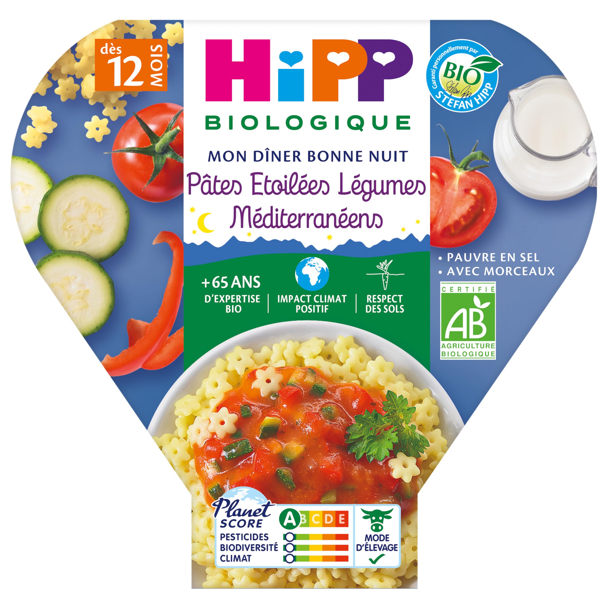 hipp-bio-p-tes-toil-es-l-gumes-m-diterran-ens-menu-du-soir-d-s-12-mois-6-assiett image 2