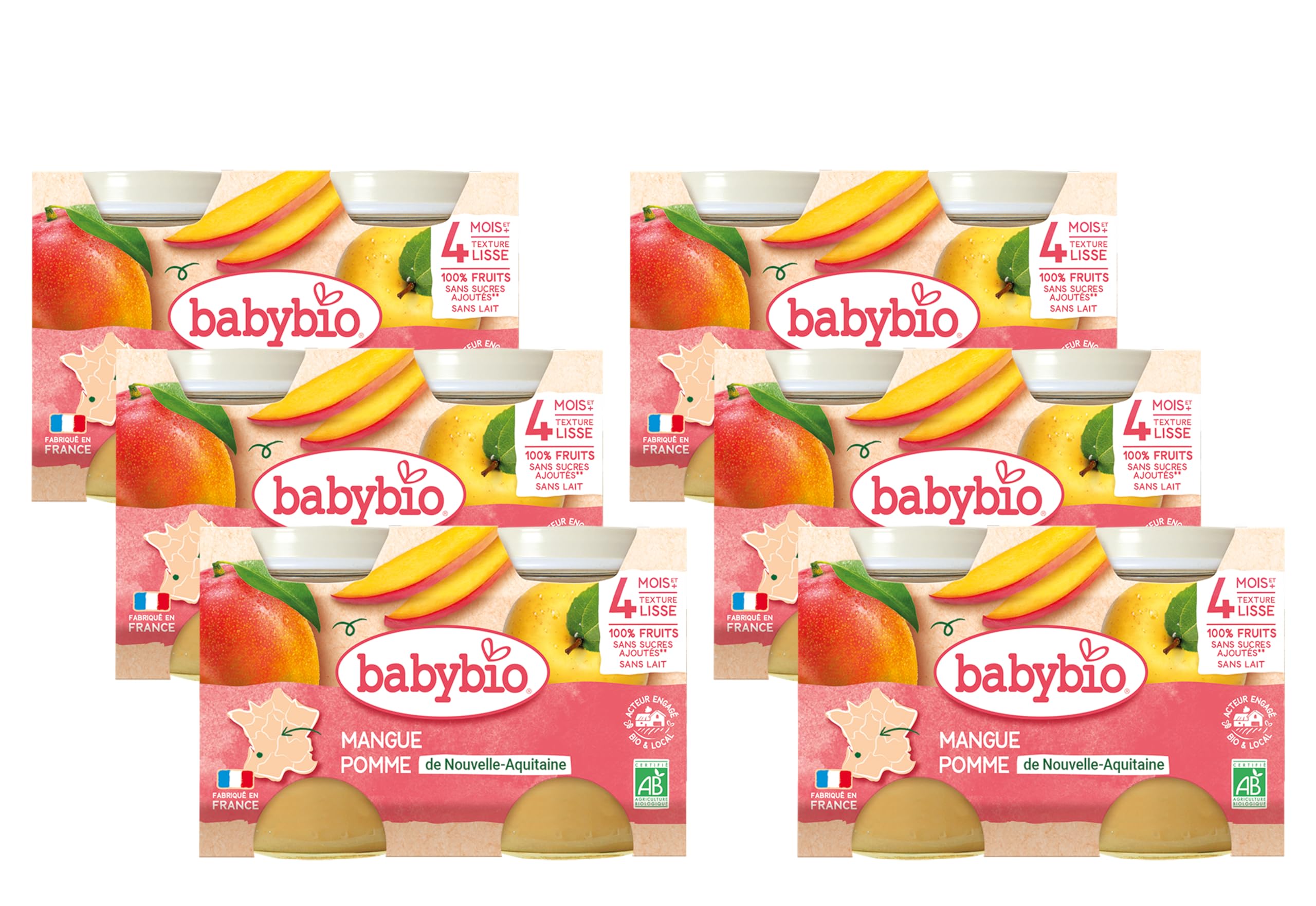 babybio-petits-pots-pomme-pruneau-dessert-compote-bio-d-s-4-mois-6-x-2-pots-de-1 image 3