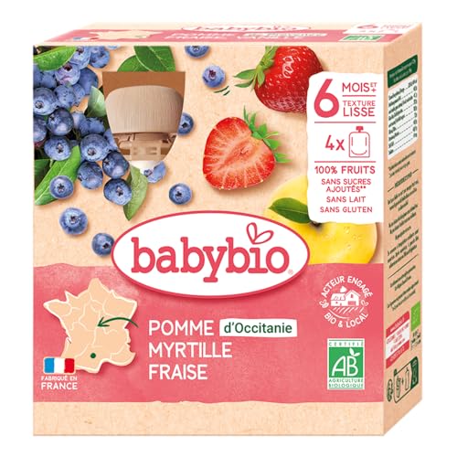 babybio-gourdes-fruits-bio-6-mois-pomme-myrtille-fraise-4x90g image 6