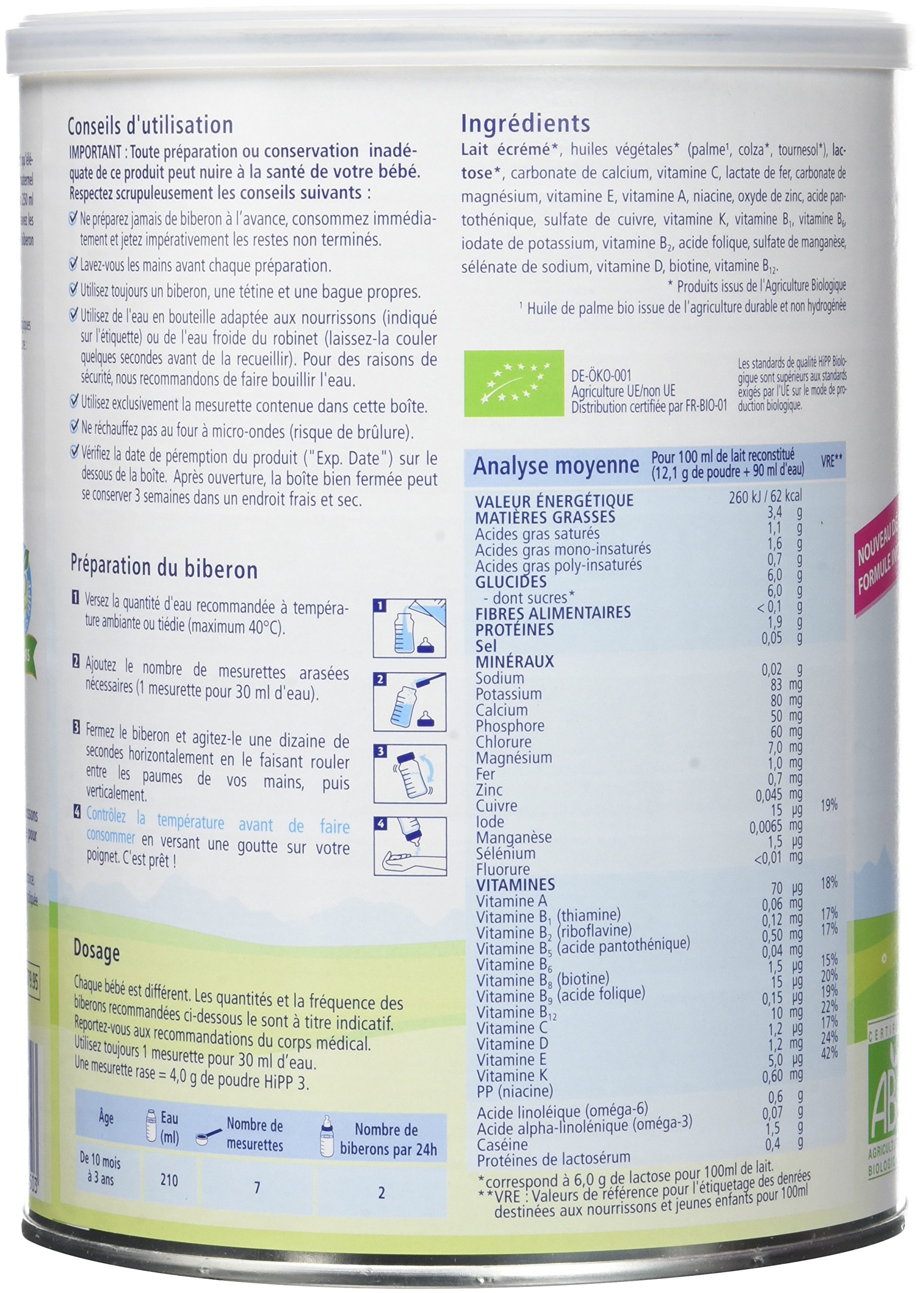 hipp-biologique-lait-3-combiotic-croissance-d-s-10-mois-3-bo-tes-de-900-g image 3