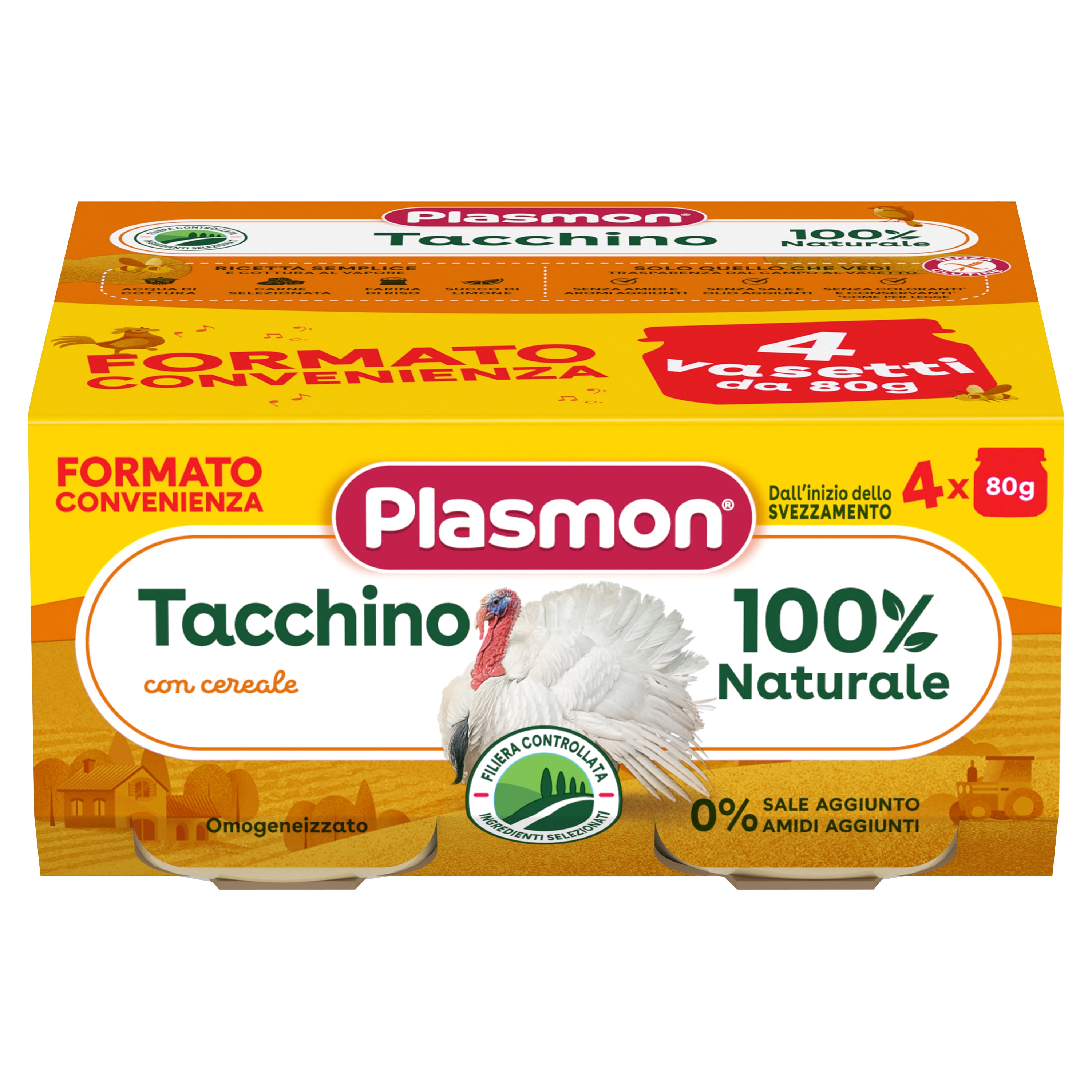 plasmon-omogeneizzato-viande-de-dinde-et-c-r-ale-4-x-80g image 1