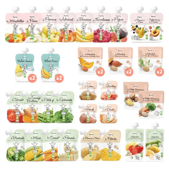 popote-quand-b-b-grandit-un-peu-pack-d-couverte-37-gourdes-compotes-et-pur-es-bi image 1