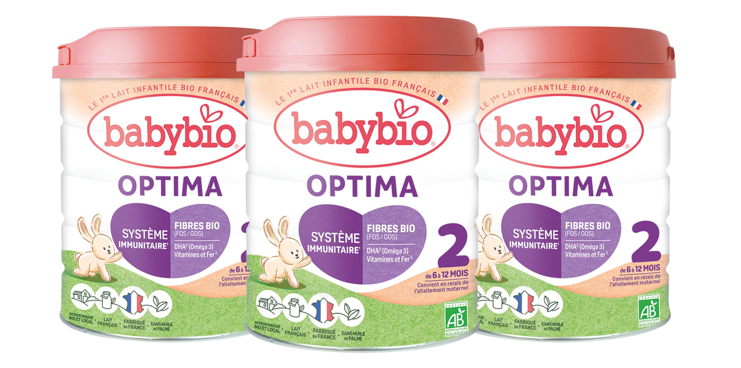 babybio-optima-2-me-ge-avec-fibres-lait-infantile-bio-d-s-6-mois-800-g-lot-de-3 image 1