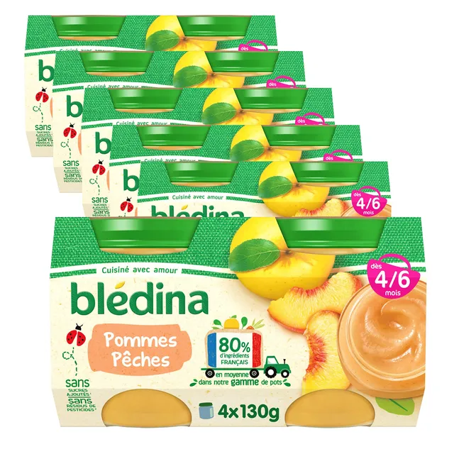 bl-dina-petits-pots-pommes-p-ches-de-4-6-mois-12x130g image 1