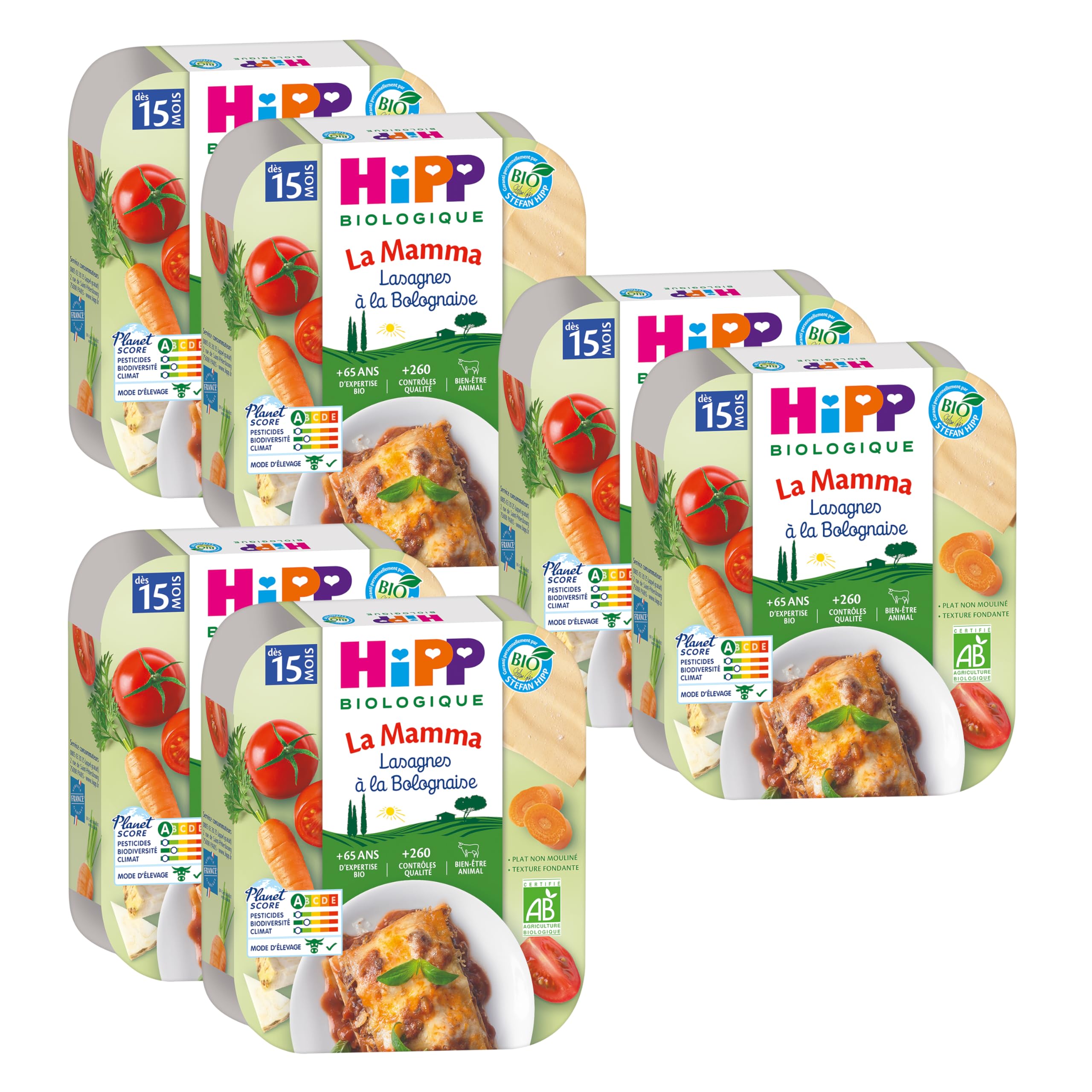hipp-la-mamma-lasagnes-la-bolognaise-bio-d-s-15-mois-6x250g image 1
