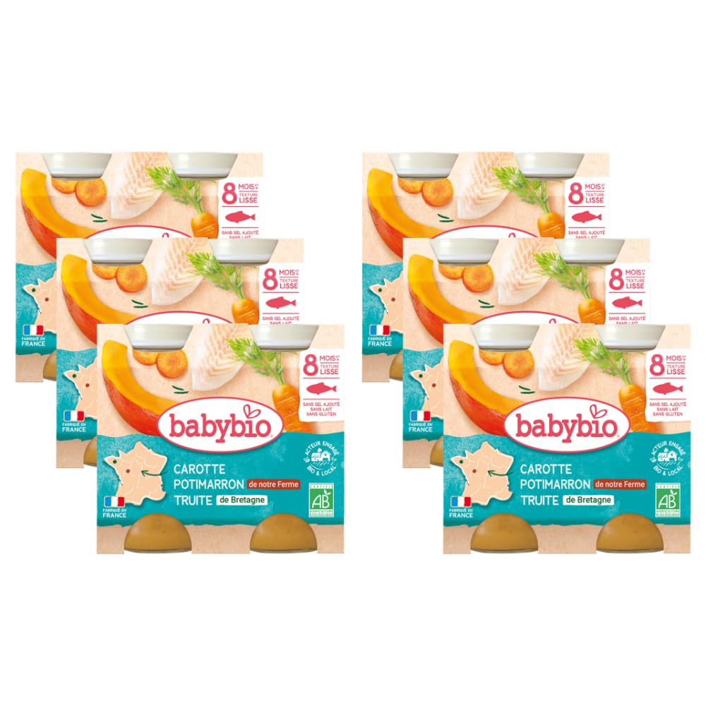 babybio-petits-pots-carotte-potimarron-truite-de-bretagne-2x200-g-d-s-8-mois-bio image 1