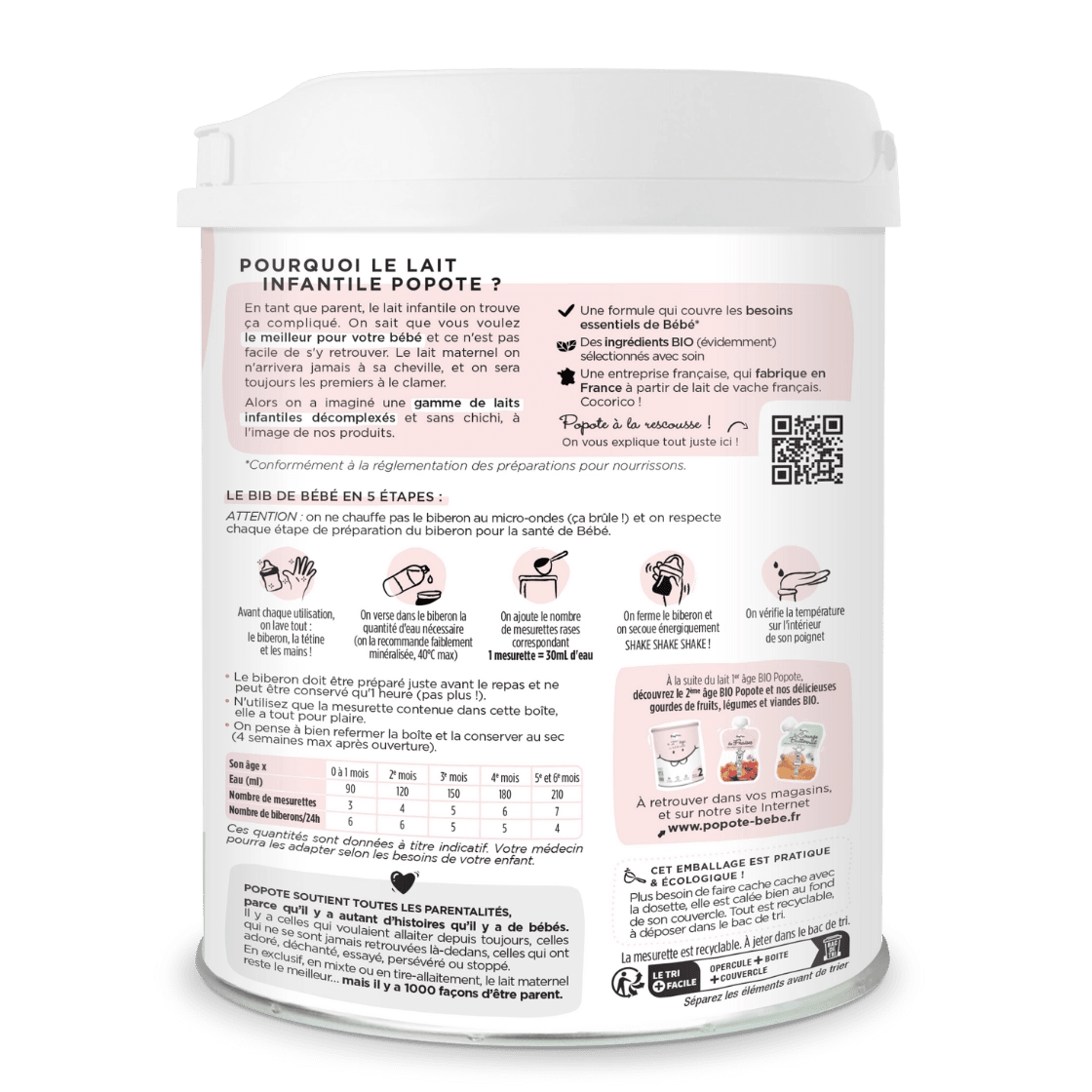 popote-le-lait-1er-ge-lait-infantile-800-g-de-0-6-mois image 2
