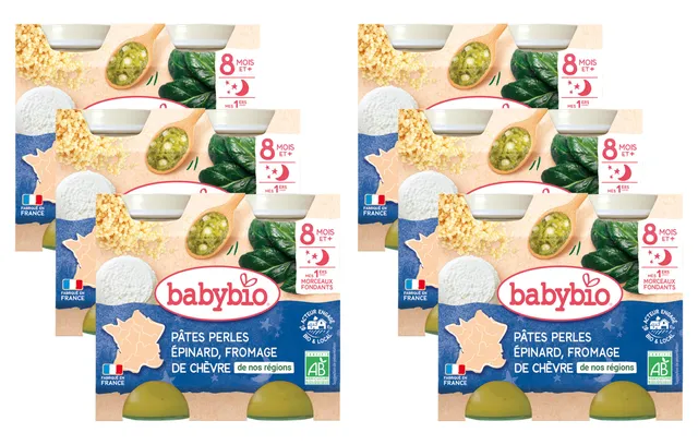 babybio-petits-pots-p-tes-perles-pinard-fromage-de-ch-vre-avec-morceaux-d-s-8-mo image 1