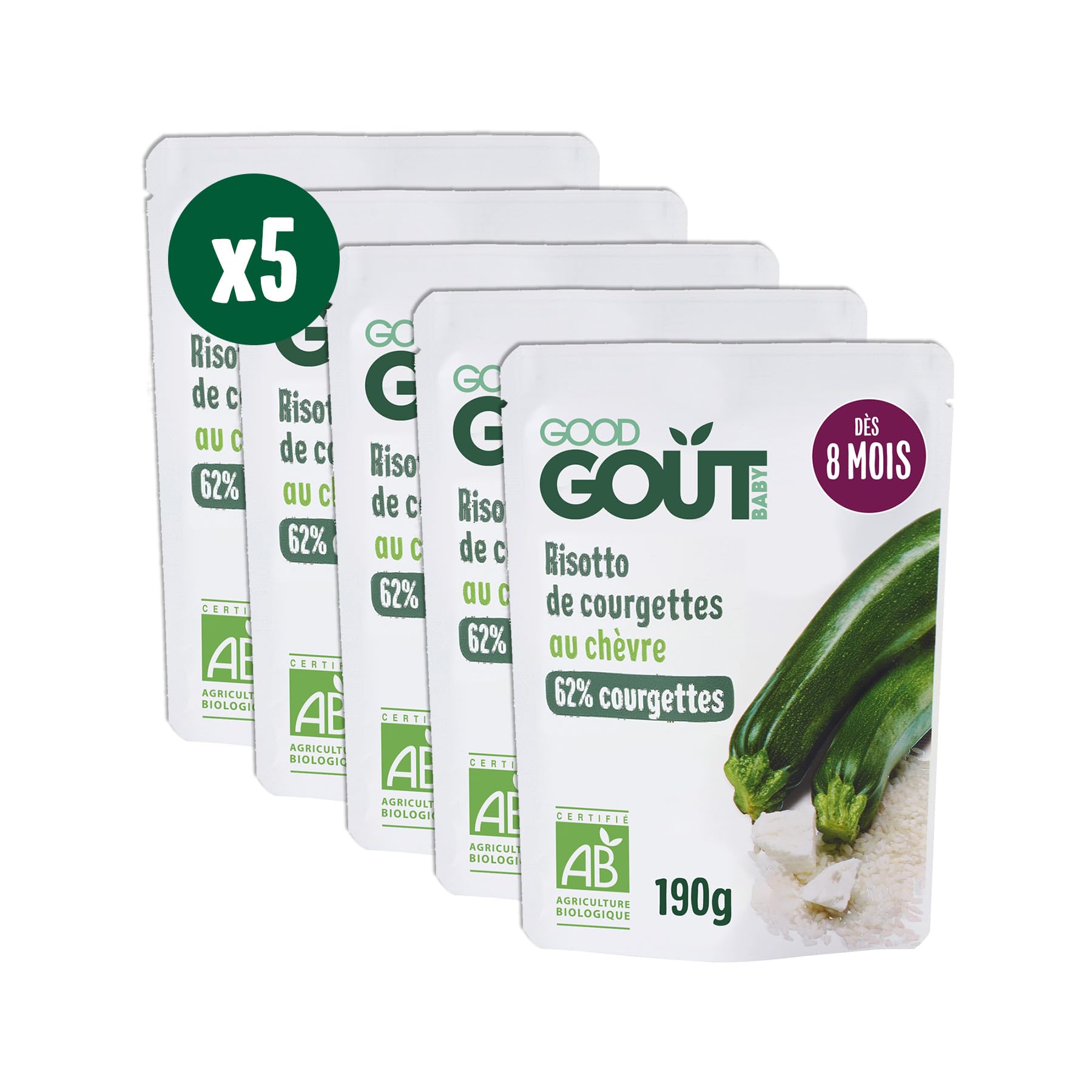 good-go-t-risotto-de-courgettes-au-ch-vre-bio-b-b-d-s-8-mois-5-x-190-g image 1
