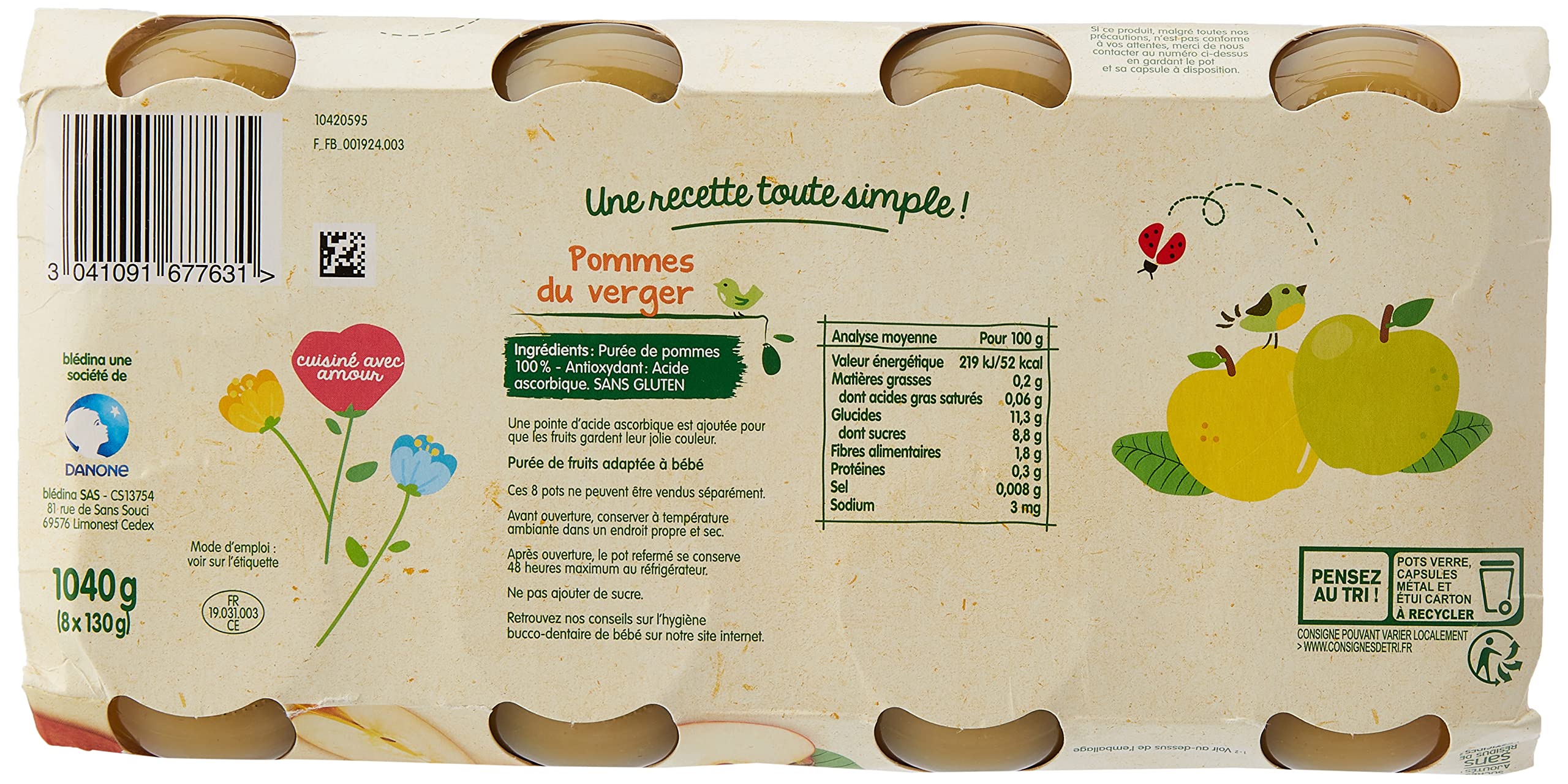 bl-dina-petits-pots-b-b-d-s-4-6-mois-pommes-du-verger-24-x-130g image 3