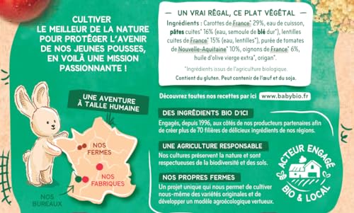 babybio-petits-pots-p-tes-bolognaises-v-g-tales-carottes-lentilles-tomates-d-s-8 image 5