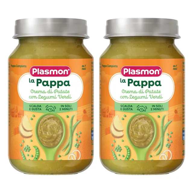plasmon-la-pappa-cr-me-de-pommes-de-terre-l-gumes-verts-d-s-7-mois-2-x-200g image 1