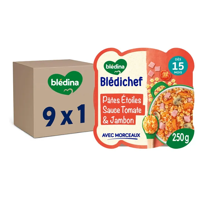 bl-dina-bl-dichef-repas-b-b-p-tes-toiles-sauce-tomate-jambon-250g-d-s-15-mois-lo image 1