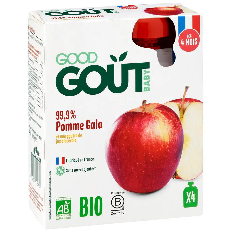 good-go-t-gourdes-pomme-gala-pur-e-de-fruits-bio-sans-sucres-ajout-s-d-s-4-mois- image 1