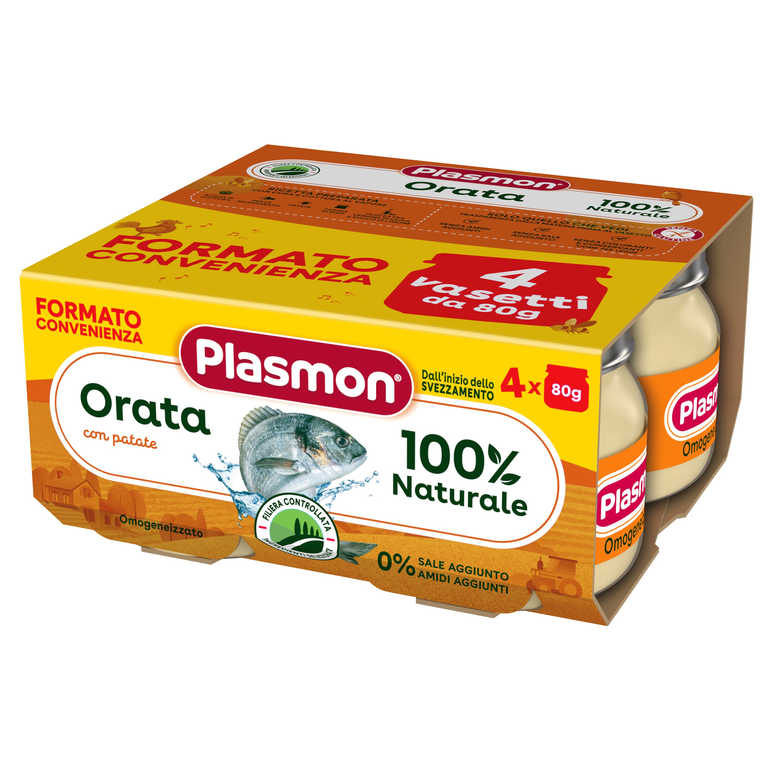 plasmon-omogeneizzato-daurade-aux-pommes-de-terre-4x80-g image 1