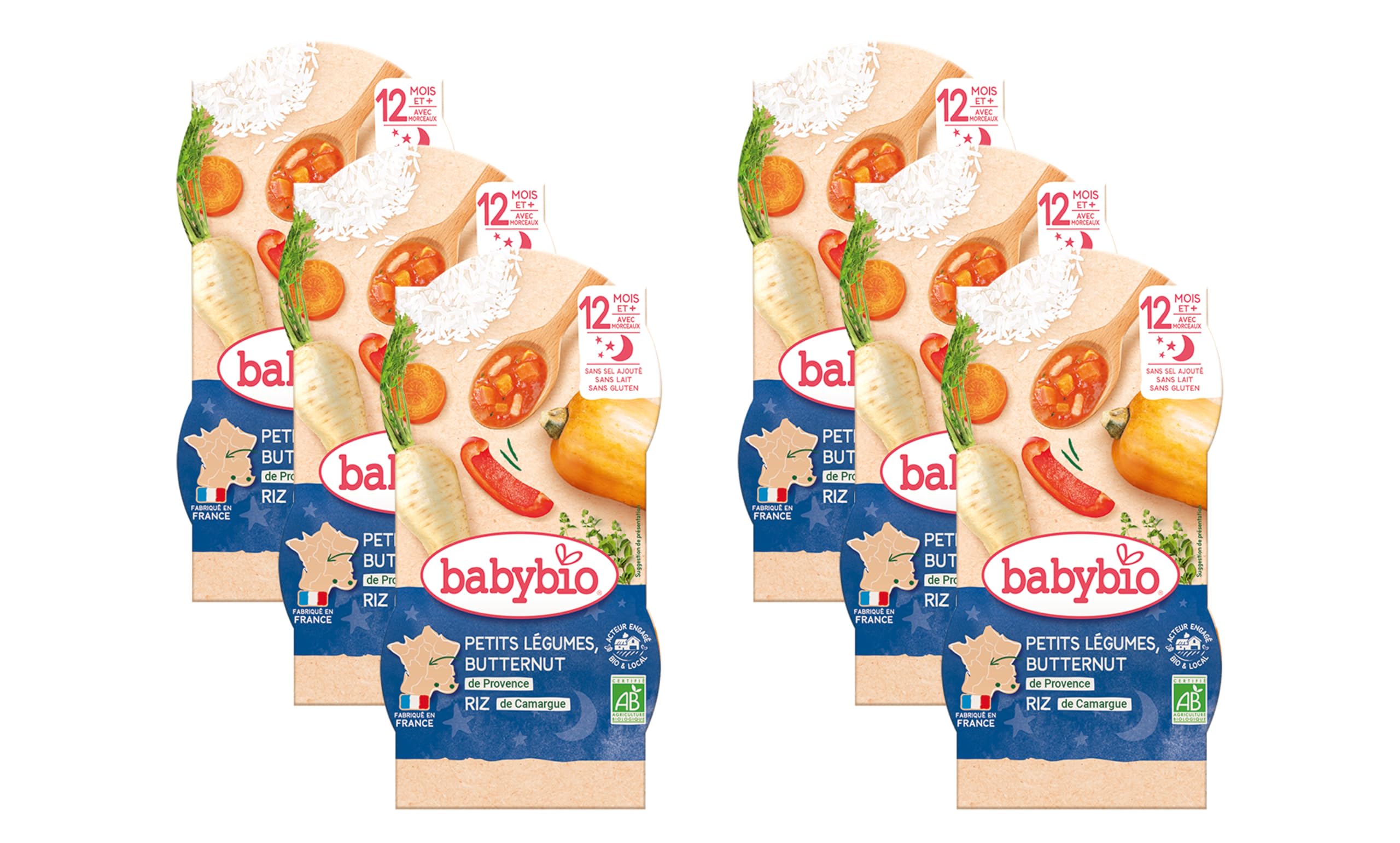 babybio-bols-petits-l-gumes-butternut-riz-avec-morceaux-d-s-12-mois-2-x-200g-lot image 1