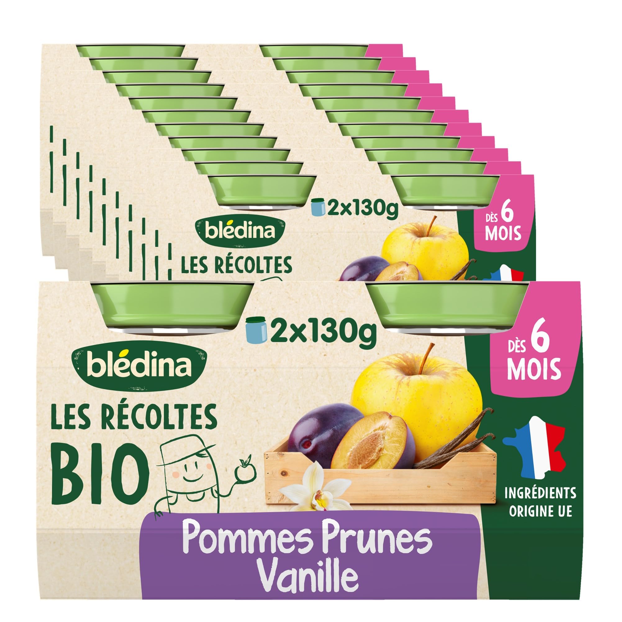 bl-dina-les-r-coltes-bio-pommes-bananes-kiwi-24-petits-pots-d-s-6-mois-pack-12x2 image 2