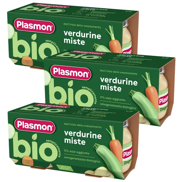 plasmon-omogeneizzato-biologico-verdurine-miste-petit-pot-l-gumes-bio-3x2x80g image 1