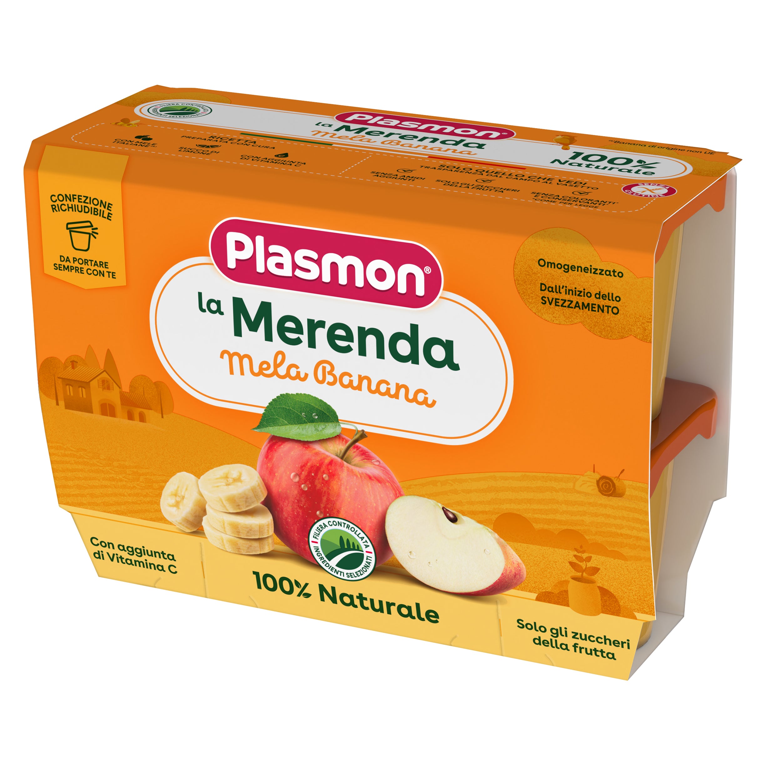 plasmon-la-merenda-pomme-banane-4x100g image 1