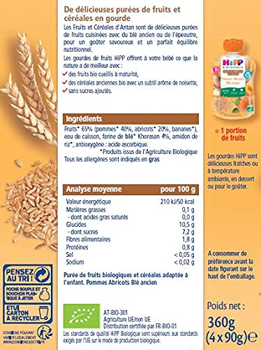hipp-biologique-pommes-abricots-bl-ancien-gourdes-d-s-6-mois-lot-de-24-gourdes-4 image 5